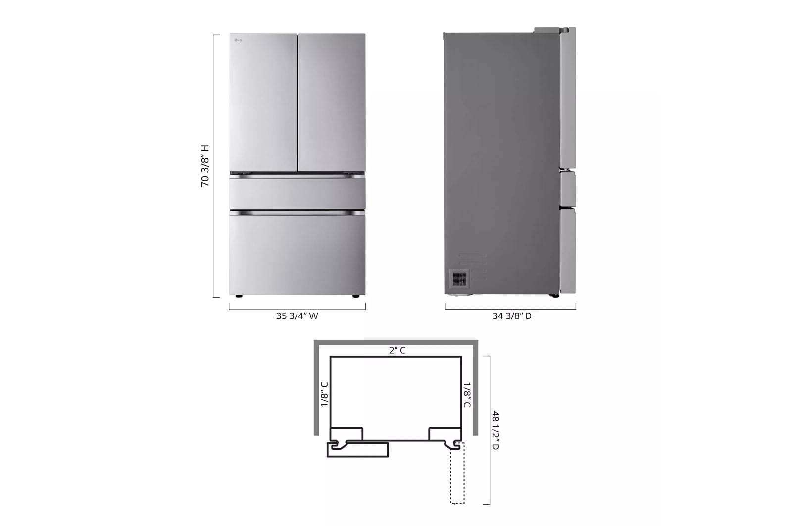 LG Refrigerators French Door Freestanding Refrigerator