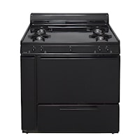 36 In. Freestanding Battery-Generated Spark Ignition Gas Range In Black