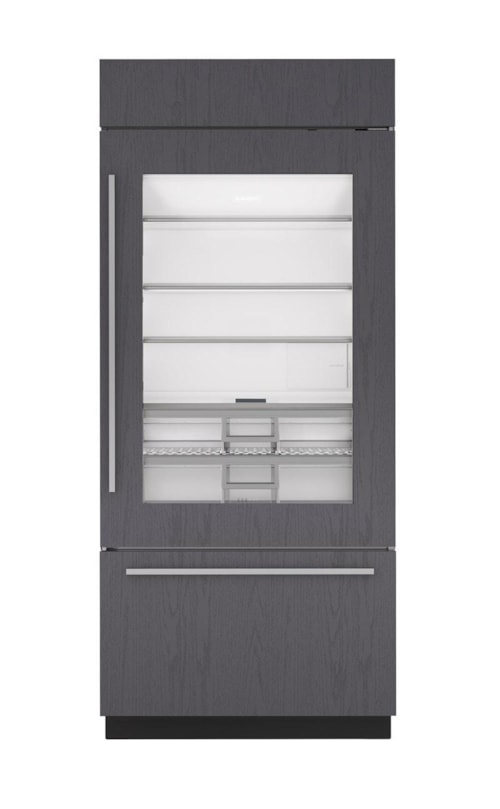36" Classic Over-And-Under Refrigerator/Freezer With Glass Door - Panel Ready
