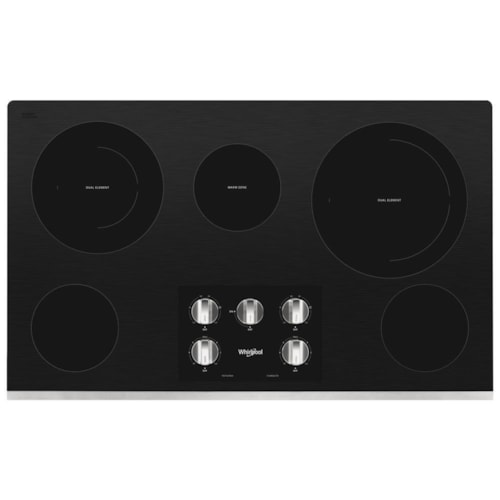 Whirlpool 36-Inch Electric Ceramic Glass Cooktop With Two Dual Radiant Elements