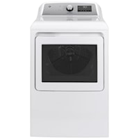 GE(R) 7.4 cu. ft. Capacity Smart aluminized alloy drum Electric Dryer with Sanitize Cycle and Sensor Dry