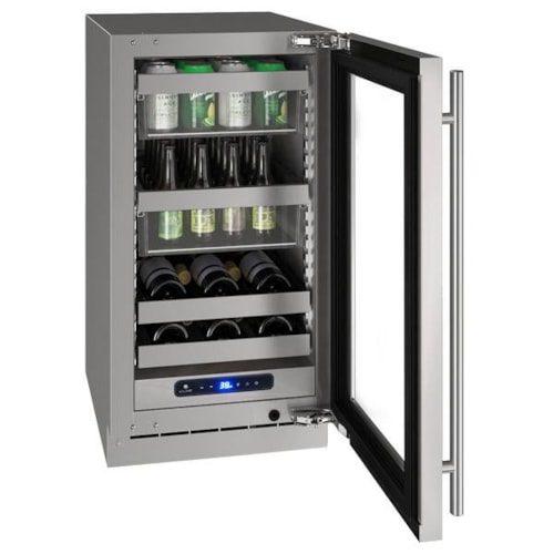 Hbv518 18" Beverage Center With Stainless Frame Finish And Left-Hand Hinge Door Swing And Lock (115 V/60 Hz)