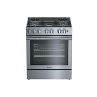 30In Dual Fuel 5 Burner Range With 5.7 Cu Ft Self Clean Oven, Slide-In Style