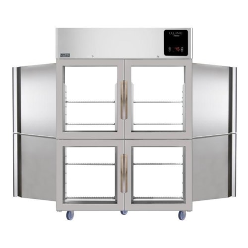 49 Cu Ft Pass-Thru Refrigerator, 4 Half Front Door Glass, 4 Half Back Door Solid