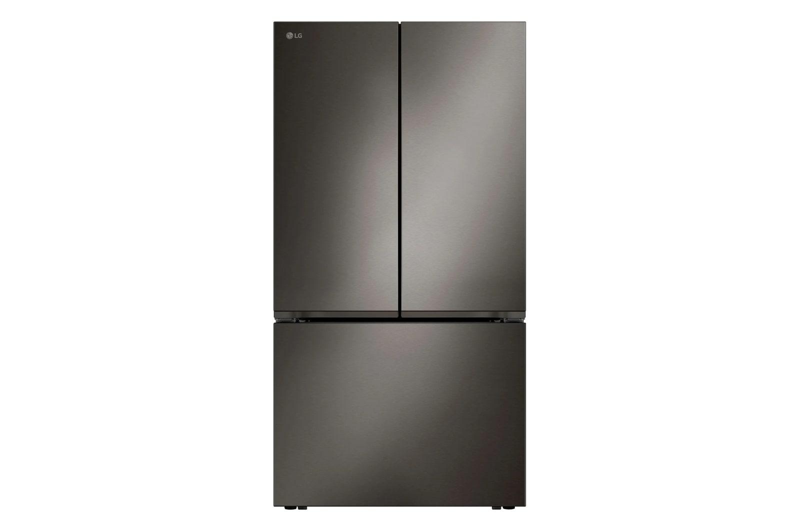 36" Wide, 27 Cu Ft. 3 Door French Door, Pocket Handle, C/Depth Refrigerator With Internal Water Dispenser, Printproof Black Stainless Steel