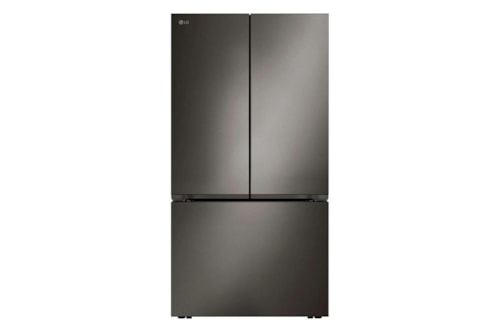 36" Wide, 27 Cu Ft. 3 Door French Door, Pocket Handle, C/Depth Refrigerator With Internal Water Dispenser, Printproof Black Stainless Steel