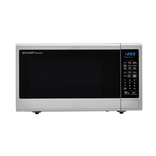 1.8 Cu. Ft. 1100W Sharp Stainless Steel Countertop Microwave Oven With Black Mirror Door