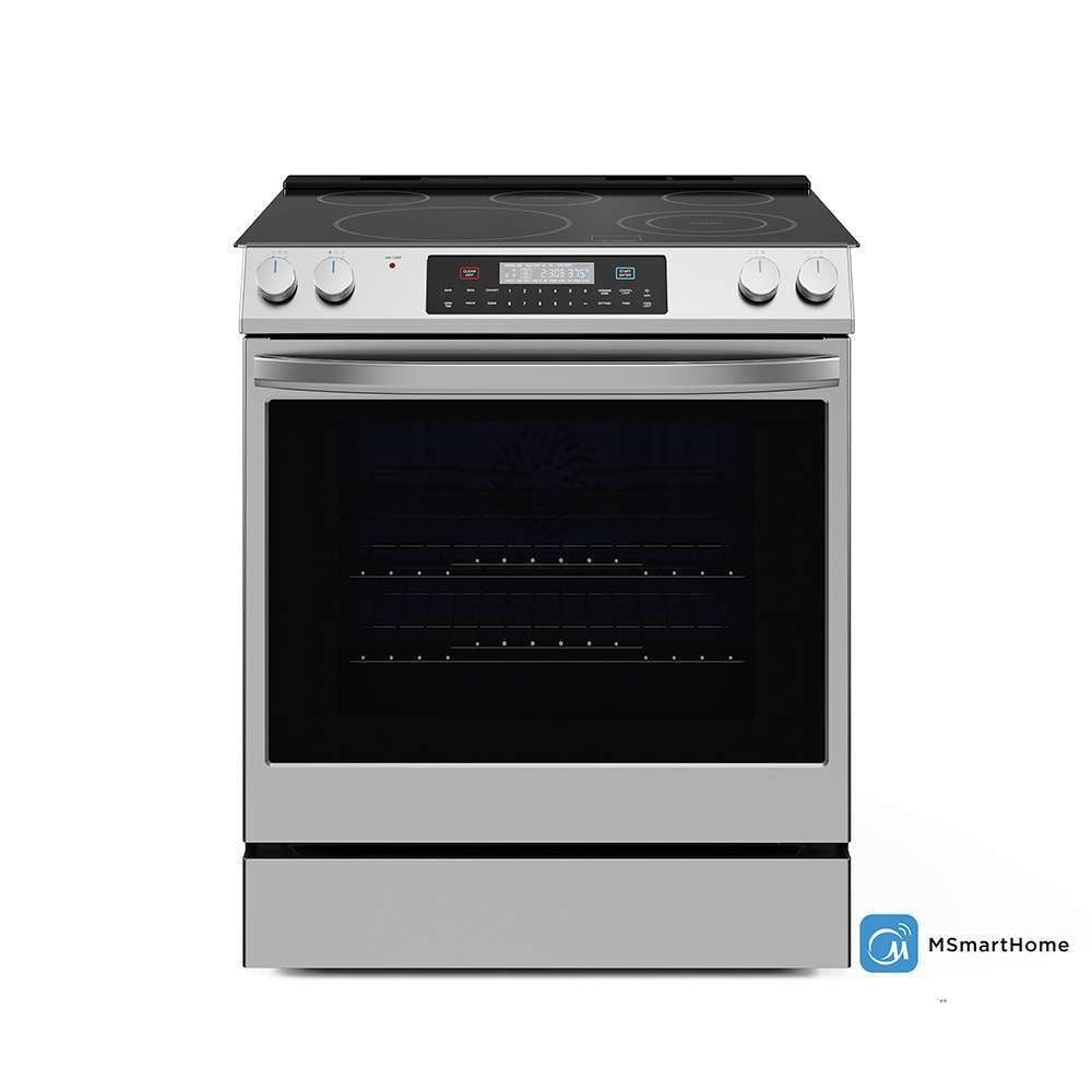 Midea MES30S2AST Midea Smart 30in 5 Burners 6.3cu ft SelfCleaning