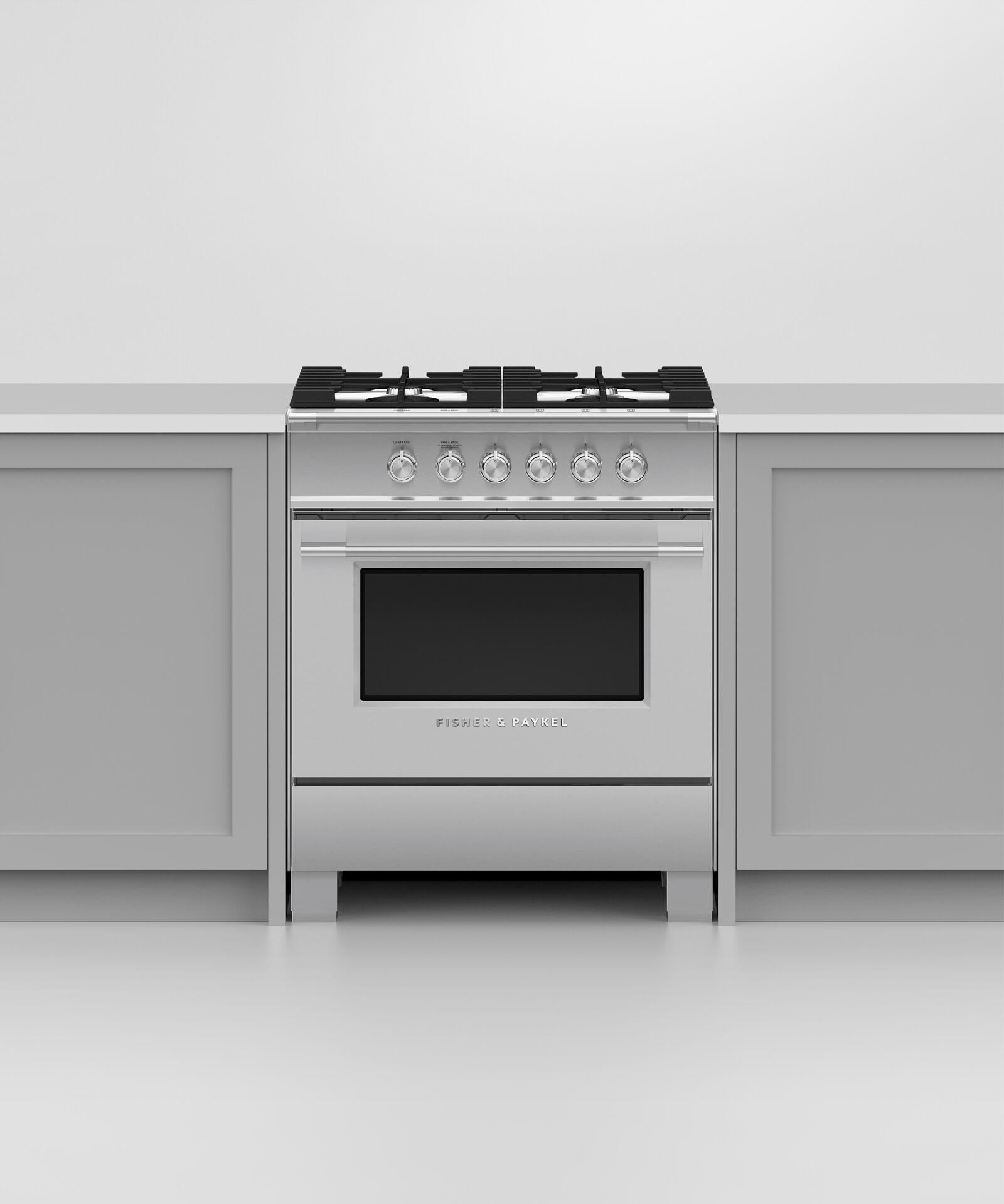 Fisher and Paykel Gas Ranges 30" Free Standing Gas Range