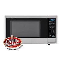 1.1 cu. ft. 1000W Sharp Stainless Steel Carousel Countertop Microwave Oven