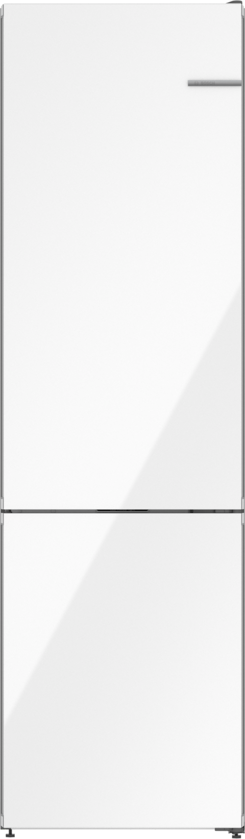800 Series, Free-Standing Fridge-Freezer With Freezer At Bottom, Glass Door, 24'', White, Total No Frost