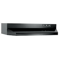 Broan(R) 30-Inch Ducted Under-Cabinet Range Hood W/ Easy Install System, 210 Max Blower Cfm, Black