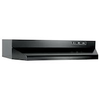 Broan(R) 30-Inch Ducted Under-Cabinet Range Hood, 210 Max Blower Cfm, Black