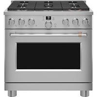 Caf(Eback)(Tm) 36" Smart Dual-Fuel Commercial-Style Range With 6 Burners (Natural Gas)