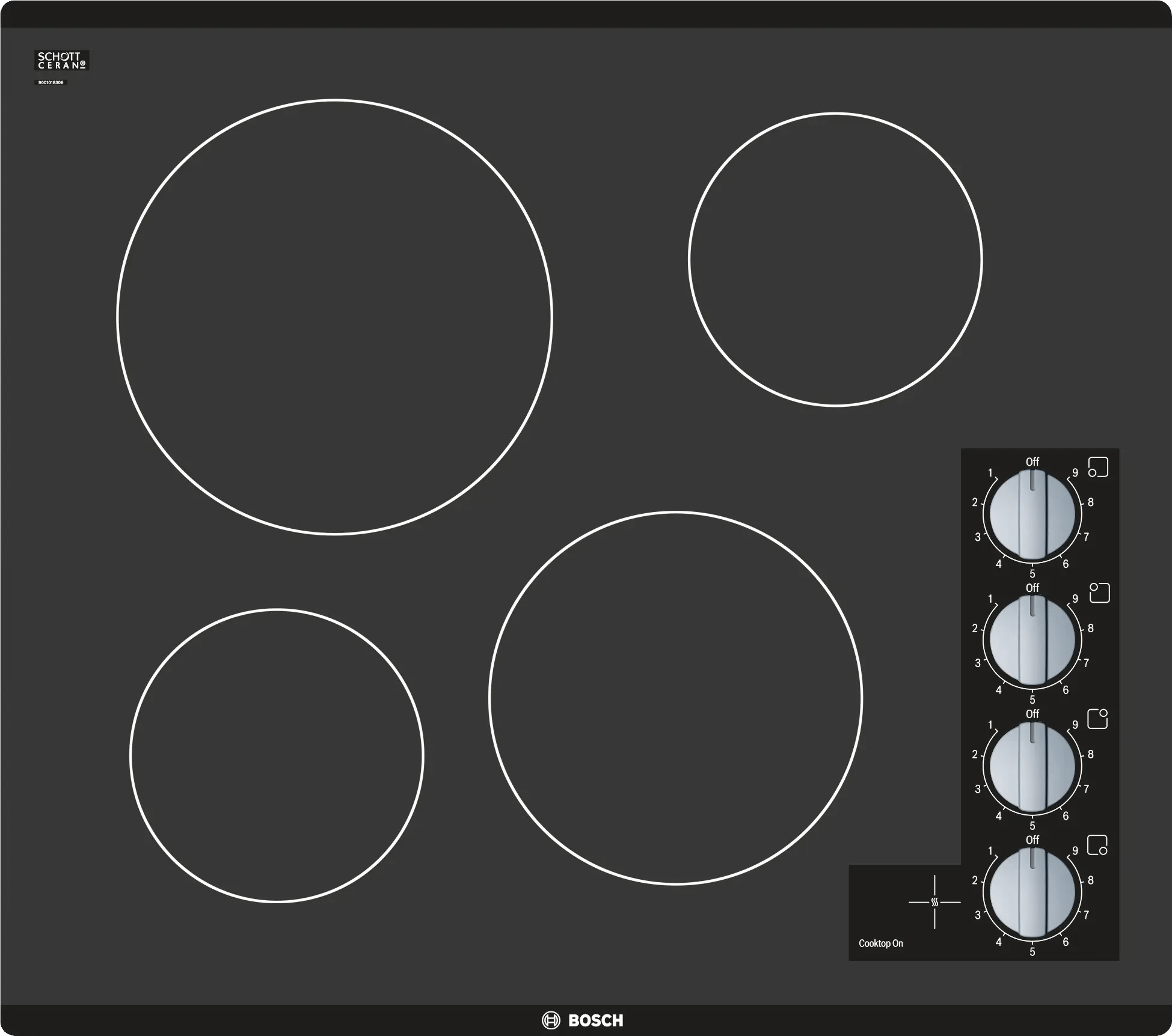500 Series, Electric Hob, 24", Surface Mount Without Frame