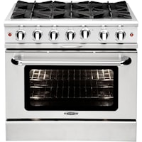 36" Gas Range With 6 Open Burners 25K Btu