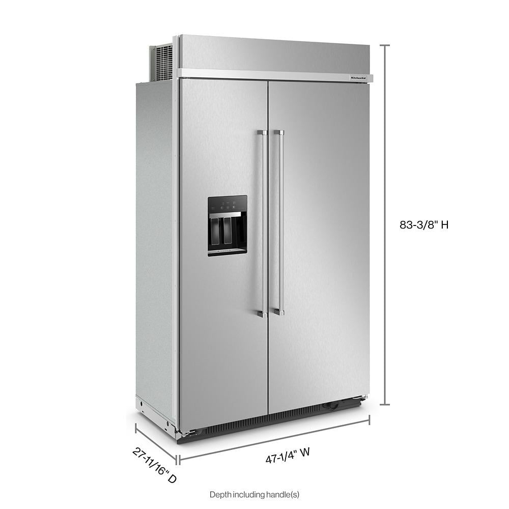 KitchenAid KBSD708MSS 29.4 Cu. Ft. 48" BuiltIn SidebySide Refrigerator with Ice and Water