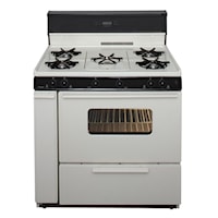 36 In. Freestanding Gas Range With 5Th Burner And Griddle Package In Biscuit