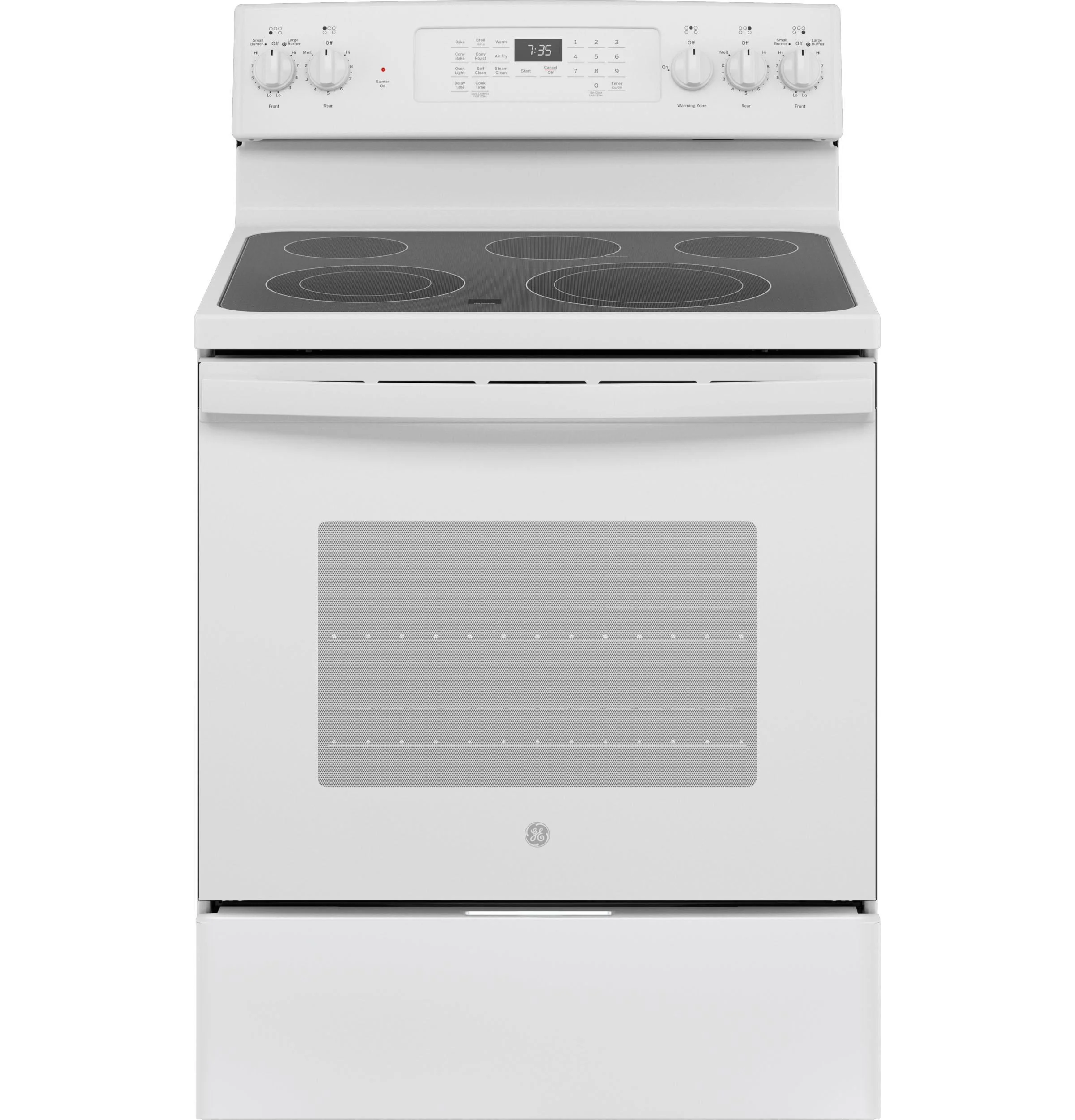 GE 24 in. 2.9 cu. ft. Oven Freestanding Electric Range with 4 Smoothtop  Burners - Stainless Steel