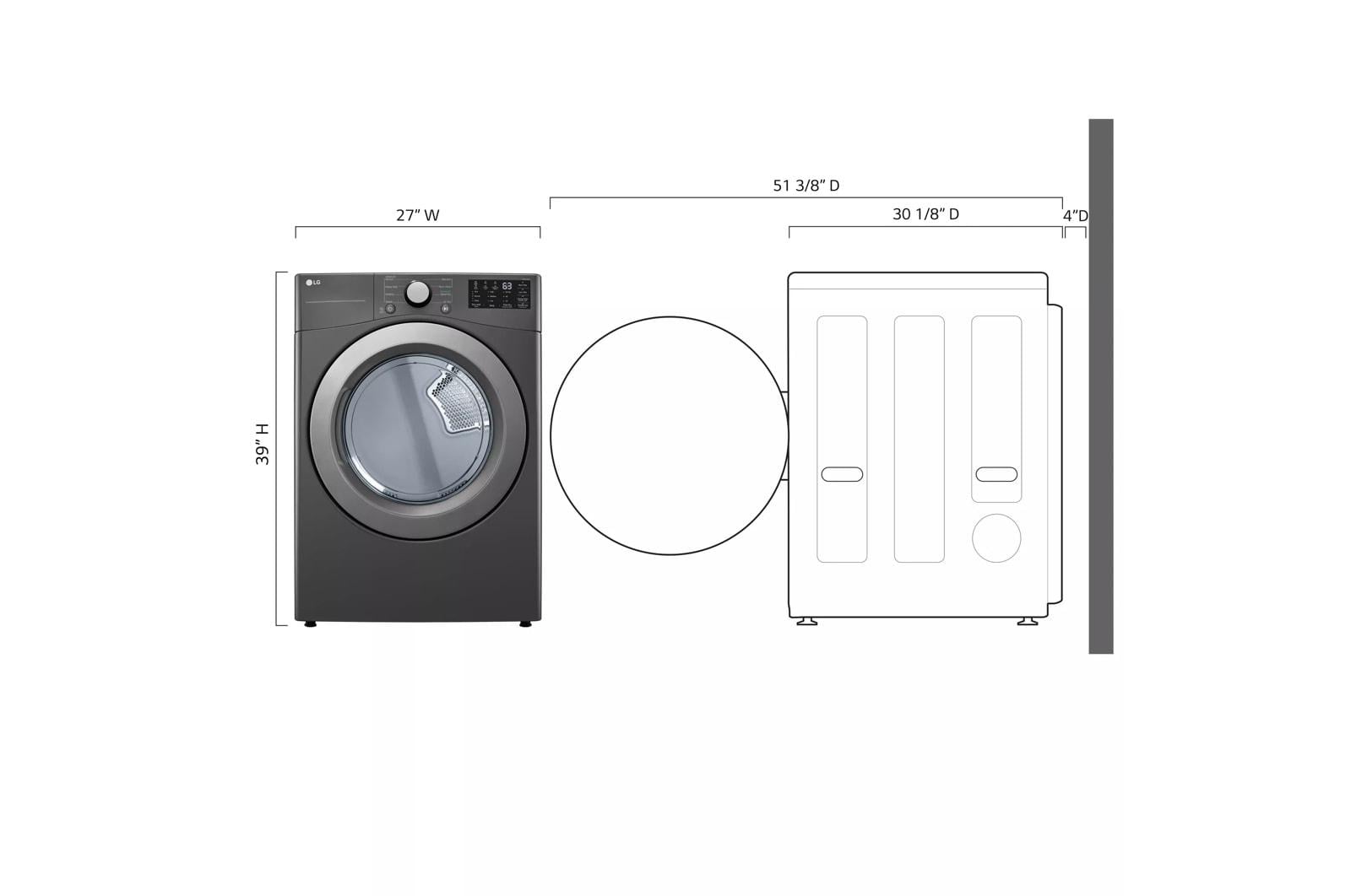 LG Appliances Laundry Front Load Electric Dryer