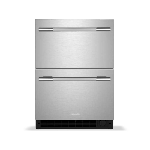 24" Stainless Steel Undercounter Double-Drawer Refrigerator