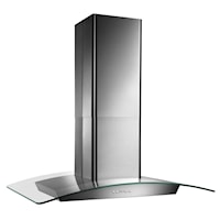 Broan(R) Elite 35-3/8-Inch x 25-5/8-Inch Convertible Curved Glass Canopy Island Range Hood, 520 Max Blower CFM, Stainless