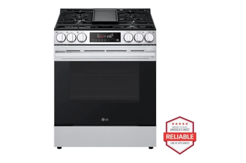 5.8 Cu.Ft. Smart Gas Single Oven Slide-In Range, Air Fry, Fan Convection, Easyclean®, Self Clean, Thinq®, Printproof® Stainless Steel - New Handle