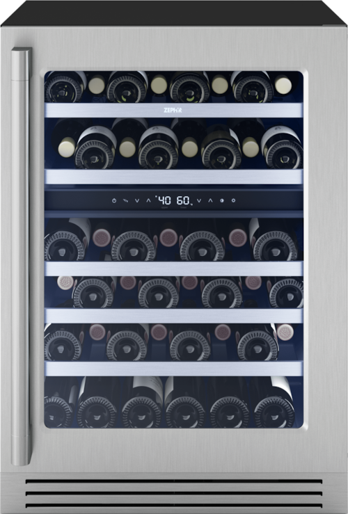 Presrv Pro Wine Cooler, 24In Under Cabinet, Ss+Glass, Reverse Door, 2 Zone