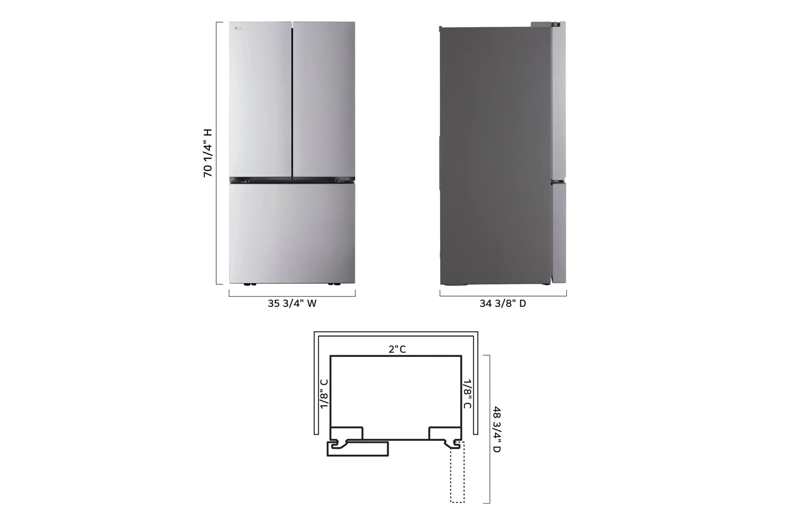 French Door Freestanding Refrigerator