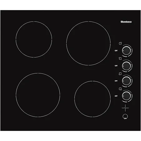 24In Electric Cooktop, 4 Burner, Knob Controls