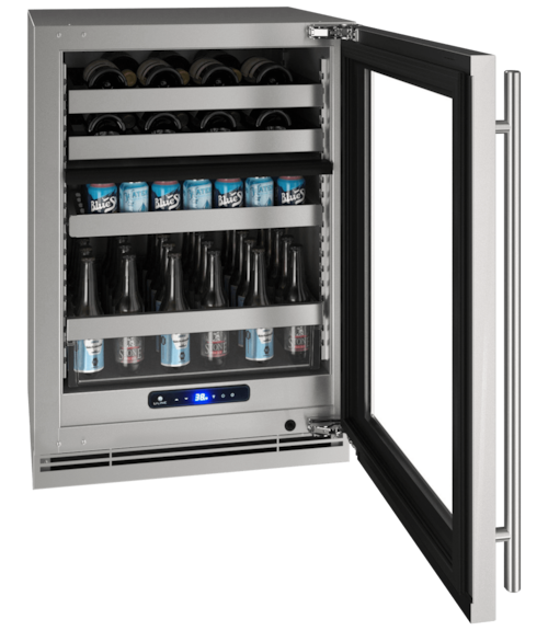 Hbd524 24" Dual-Zone Beverage Center With Stainless Frame Finish And Field Reversible Door Swing (115 V/60 Hz)