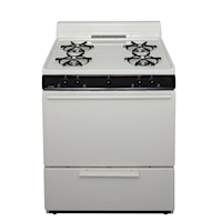 30 In. Freestanding Battery-Generated Spark Ignition Gas Range In Biscuit
