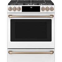 Caf(Eback)(Tm) 30" Smart Slide-In, Front-Control, Gas Range With Convection Oven