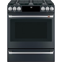 Caf(Eback)(Tm) 30" Smart Slide-In, Front-Control, Gas Range With Convection Oven