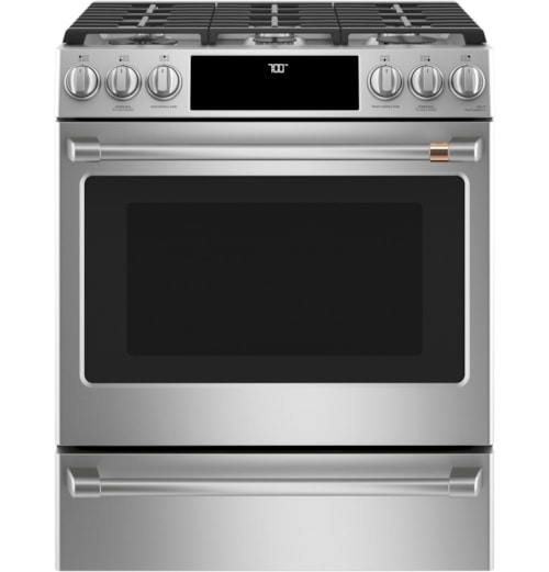 Caf(Eback)™ 30" Smart Slide-In, Front-Control, Gas Range With Convection Oven