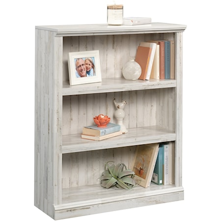 Rustic 3-Shelf Bookcase with Adjustable Shelves