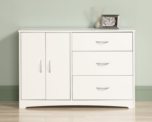 Transitional 2-Door Dresser with 3-Storage Drawers