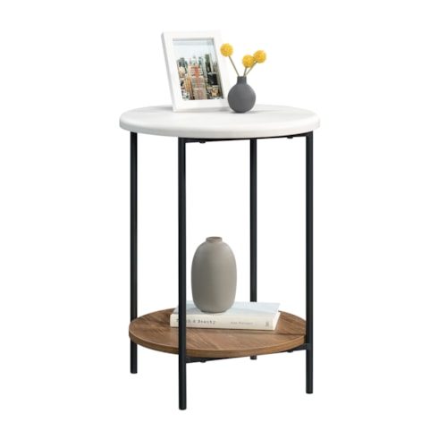 Contemporary Side Table with Lower Storage Shelf