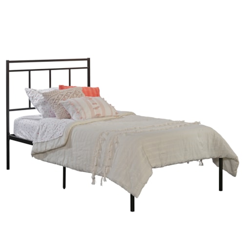 Industrial Twin Platform Bed with Metal Framing