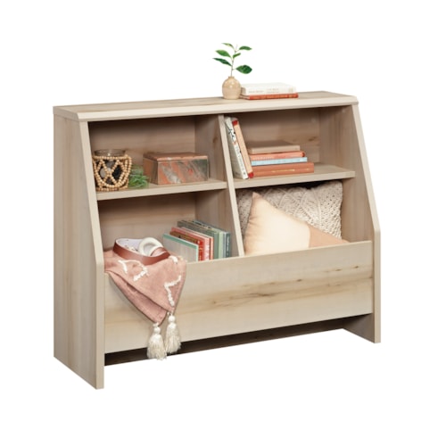 Cottage Bookshelf Footboard with Storage Bins