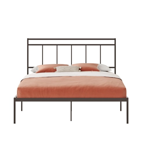 Industrial Queen Platform Bed with Metal Framing
