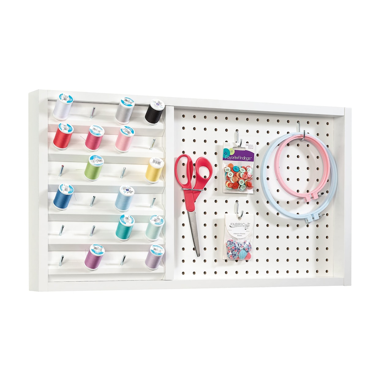 Sauder Craft Pro Series Wall Mounted Pegboard with Thread Storage