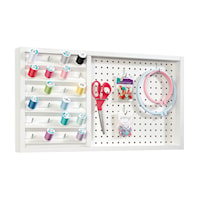 Wall Mounted Pegboard with Thread Storage