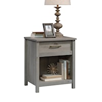 Contemporary 1-Drawer Nightstand with Open Storage Shelf