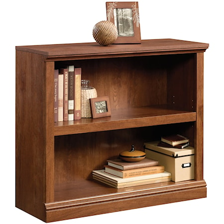 Transitional 2-Shelf Bookcase with Adjustable Shelf
