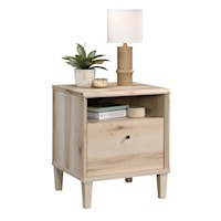 Cottage One-Drawer Nightstand with Open Storage Shelf