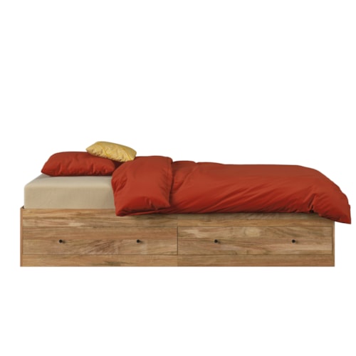 Farmhouse Twin Bed Frame with Side Storage Drawers