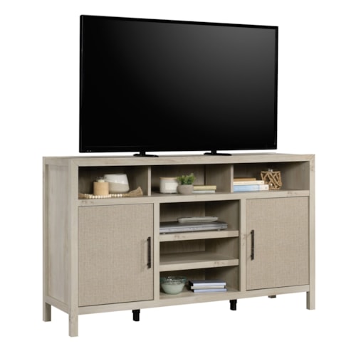 Cottage Two-Door Credenza with Open Shelf Storage