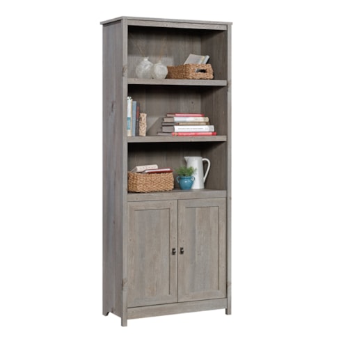 Farmhouse Library Bookcase with Adjustable Shelves