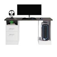 Contemporary Double Pedestal Two-Drawer Gaming Desk